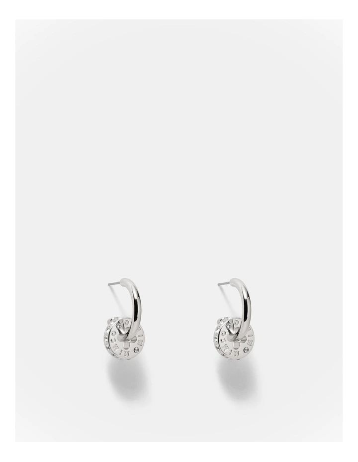 Signatura Charm Hoop Earrings in Silver image 1
