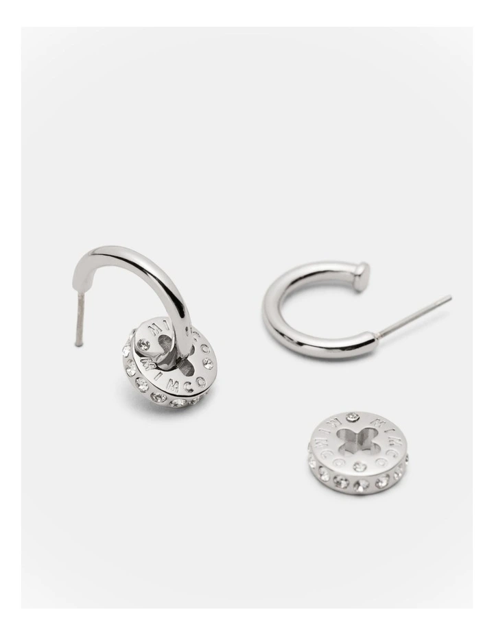 Signatura Charm Hoop Earrings in Silver image 3