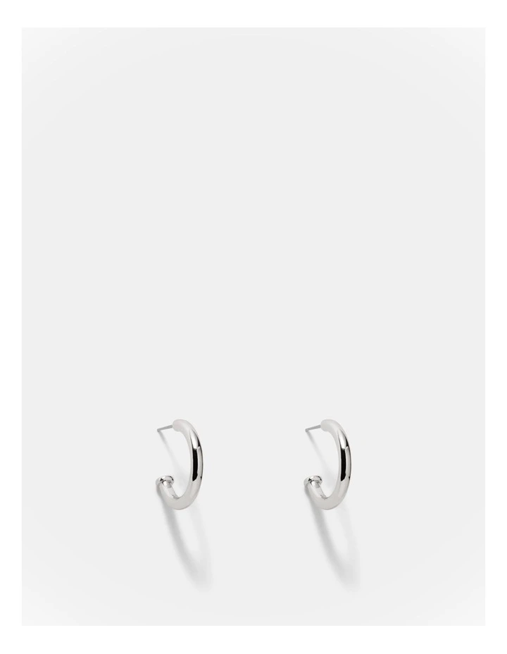 Signatura Charm Hoop Earrings in Silver image 5