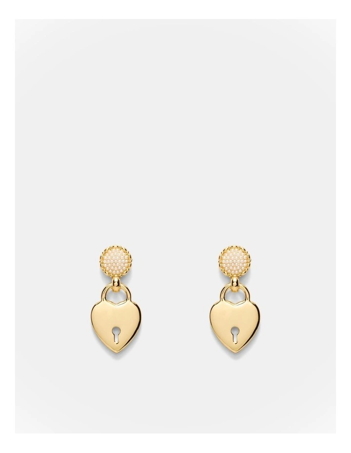 Locked In Love Earrings in Gold image 1