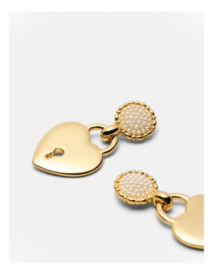 Locked In Love Earrings in Gold image 3