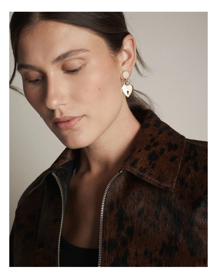 Locked In Love Earrings in Gold image 4