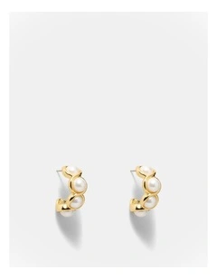 Jovie Pearl Hoop Earrings in Pearl