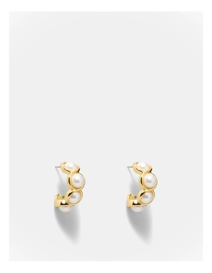 Jovie Pearl Hoop Earrings in Pearl image 1