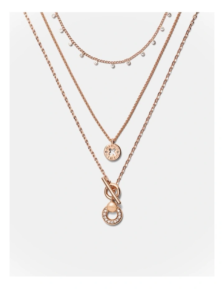 Signatura Trio Necklace in Rose Gold image 1