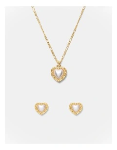 Maybelle Necklace Earrings Set in Gold