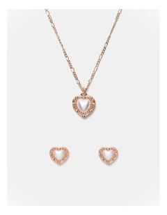 Maybelle Necklace Earrings Set in Rose Gold