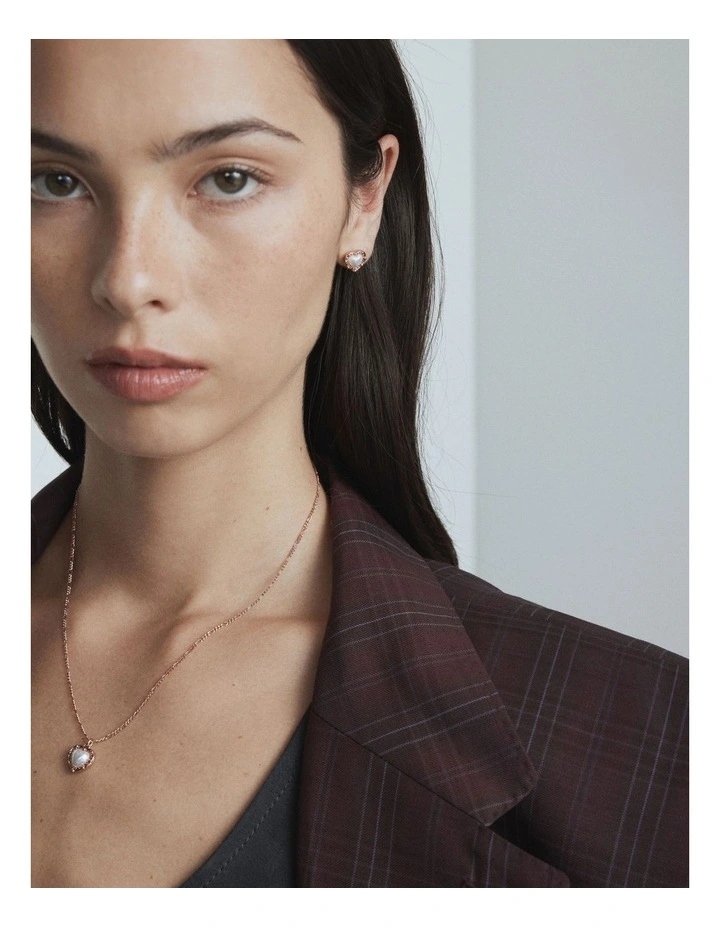 Maybelle Necklace Earrings Set in Rose Gold image 2