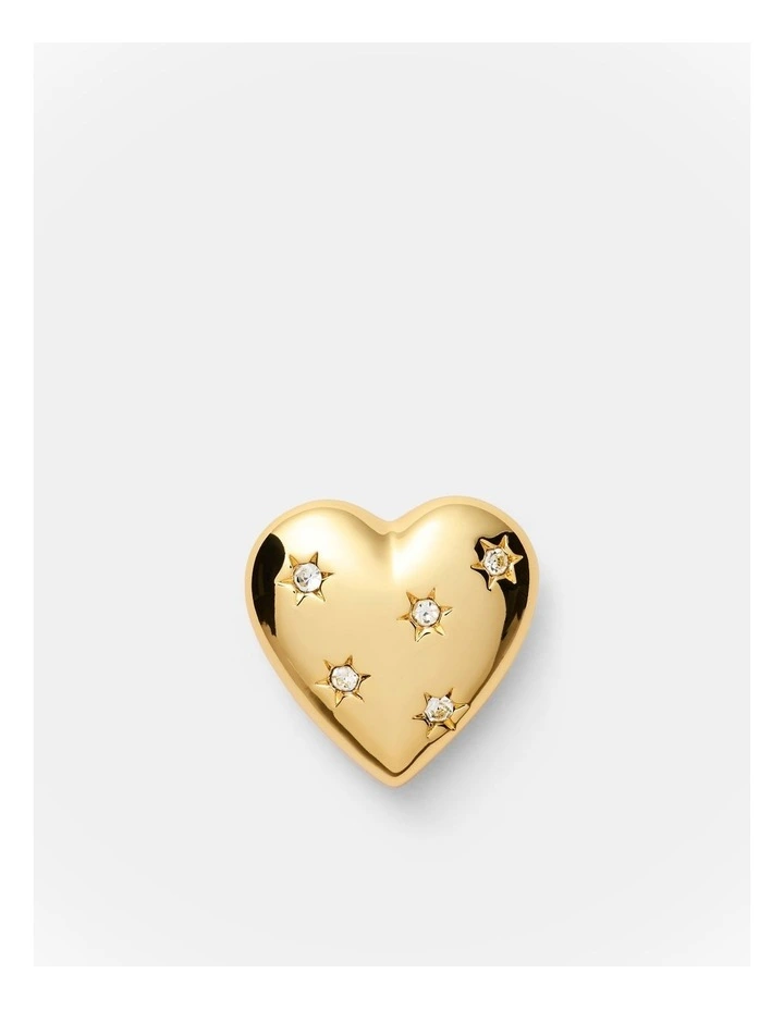 Puffy Heart Brooch in Gold image 1