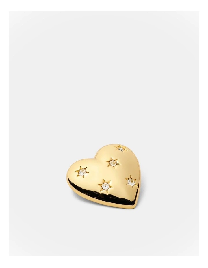 Puffy Heart Brooch in Gold image 3