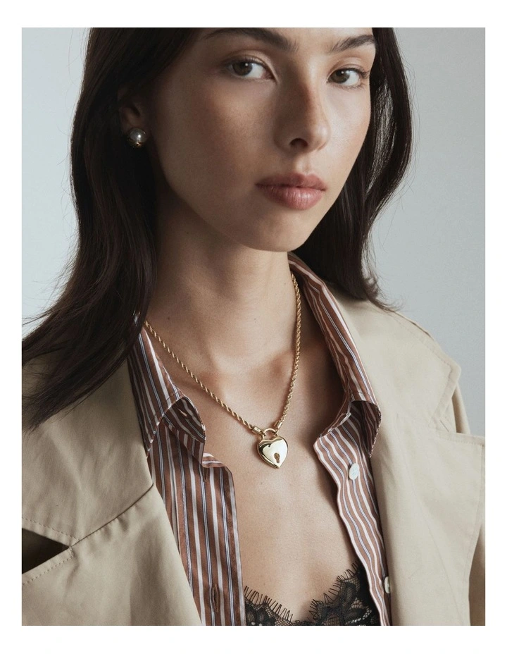 Locked In Love Necklace in Gold image 2