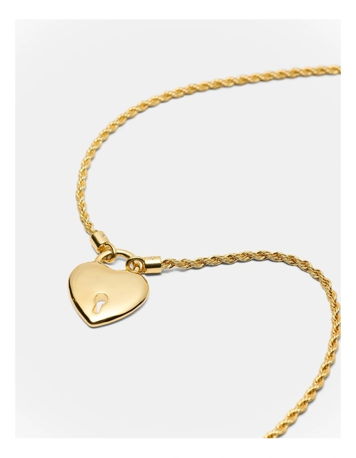 Locked In Love Necklace in Gold image 3