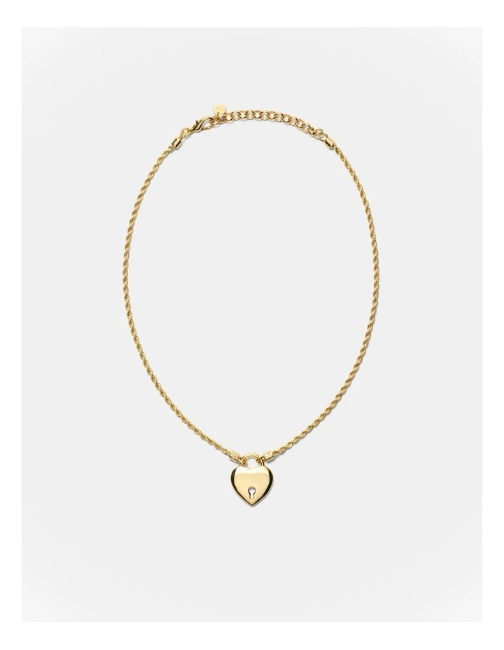 Locked In Love Necklace in Gold image 4