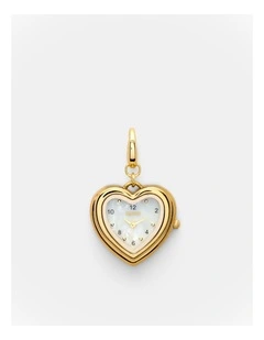 Heart Watch Charm in Gold