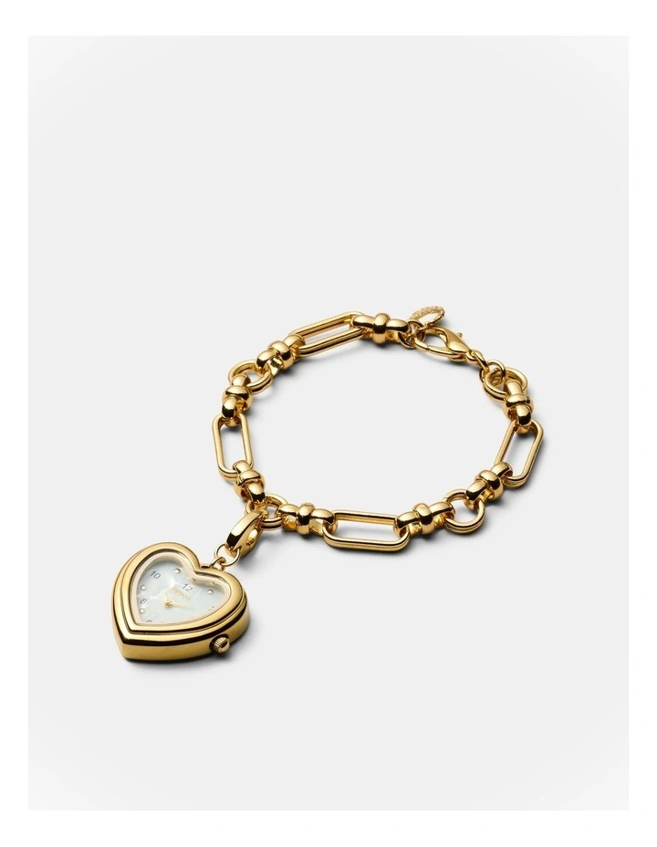 Heart Watch Charm in Gold image 3