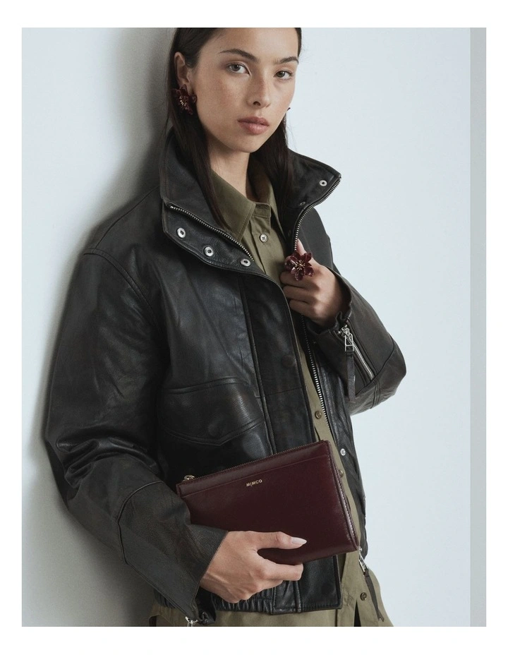 Yvette Gusset Pouch in Merlot image 2