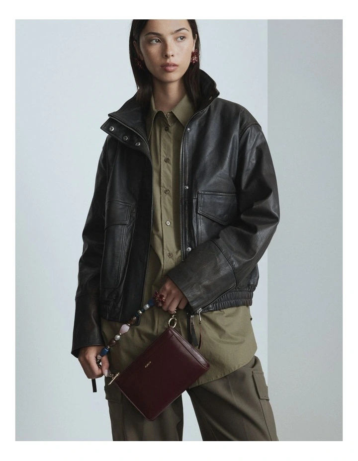 Yvette Gusset Pouch in Merlot image 6