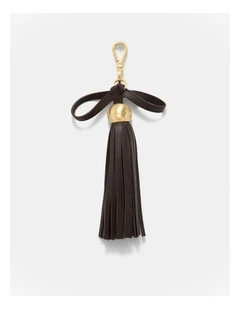 Luxe Tassel Bag Charm in Bitter Chocolate