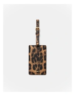 Violet Luggage Tag in Leopard