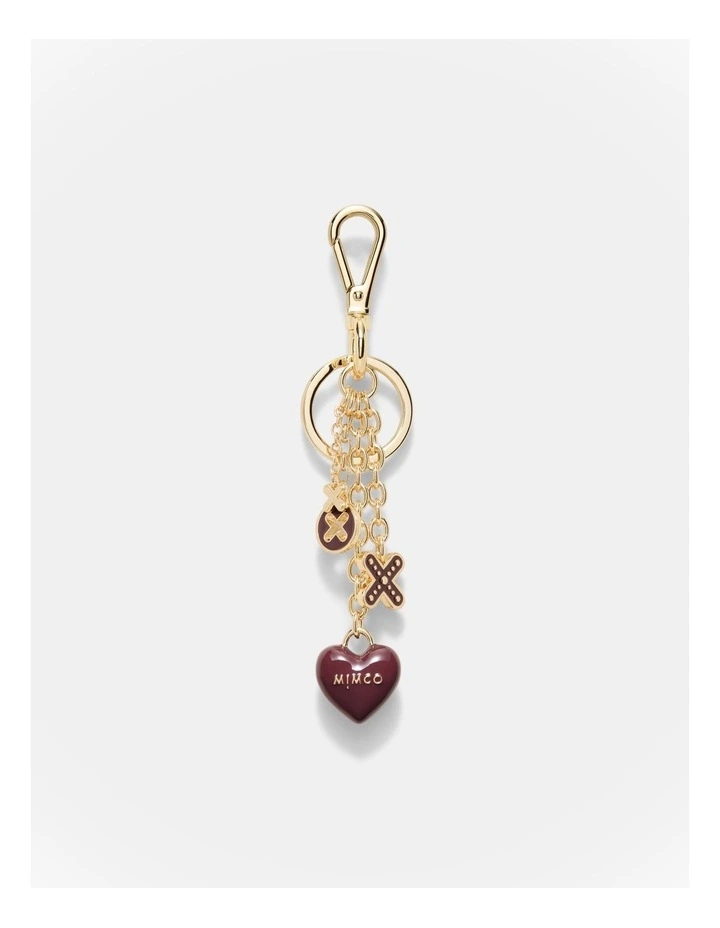 Multi Logo Keyring in Merlot image 1