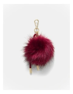 Fluffy Knot Bag Charm in Merlot