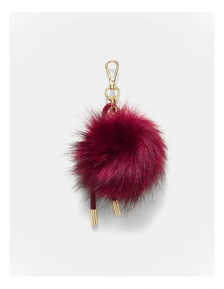 Fluffy Knot Bag Charm in Merlot image 1