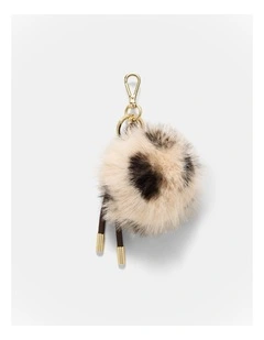 Fluffy Knot Bag Charm in Ocelot Print