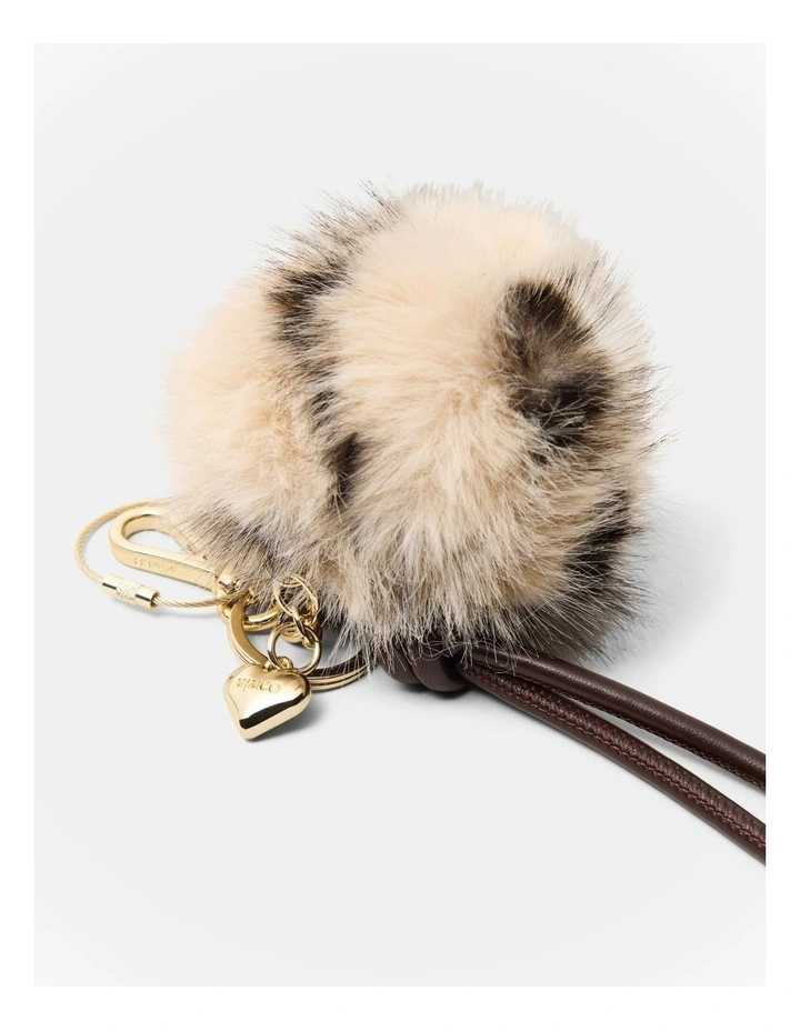 Fluffy Knot Bag Charm in Ocelot Print image 3