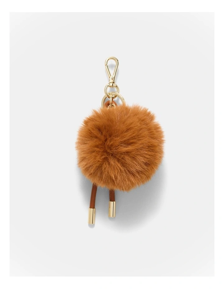 Fluffy Knot Bag Charm in Toffee image 1