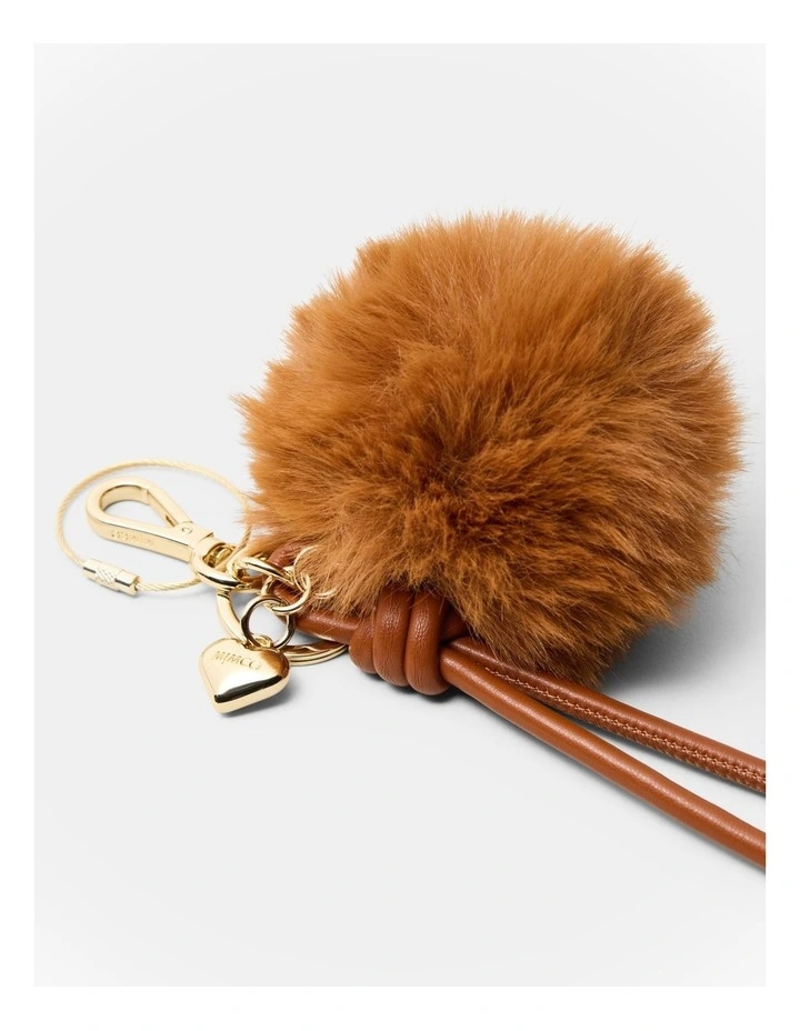 Fluffy Knot Bag Charm in Toffee image 3