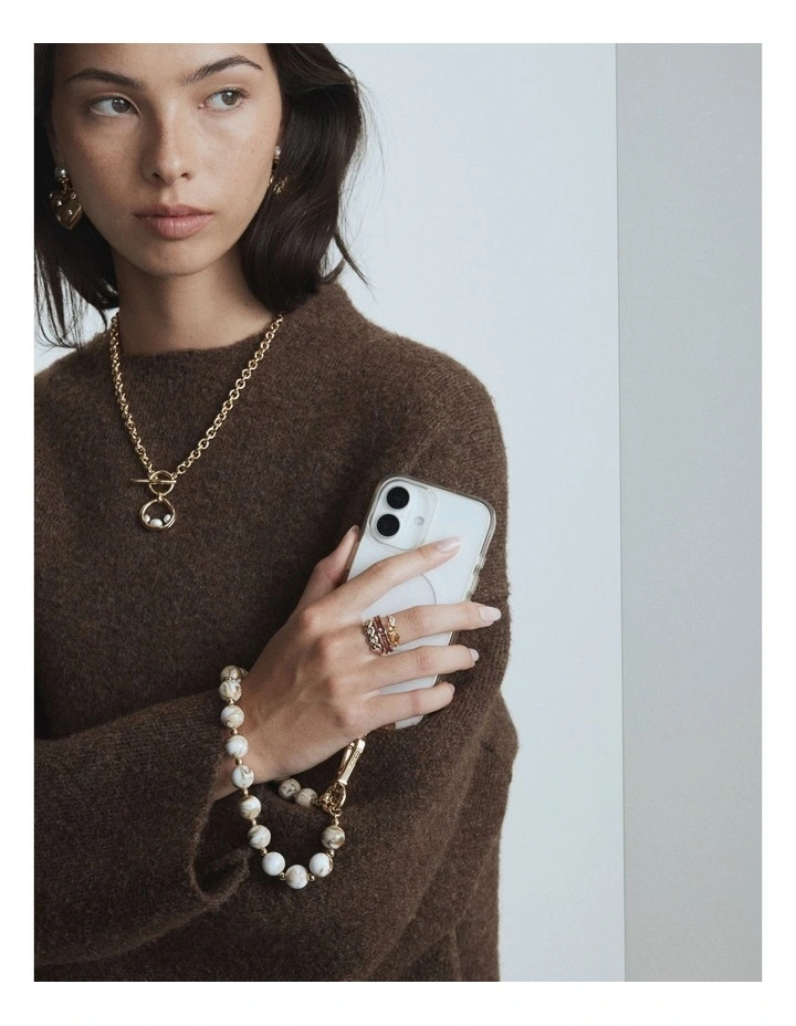 Lady Medium Phone Wrist Strap in Cream image 2