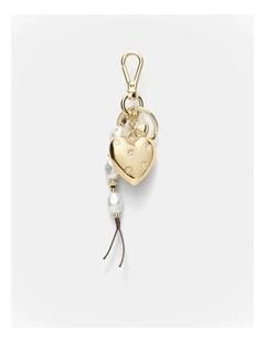 Puffy Heart Bag Charm in Gold
