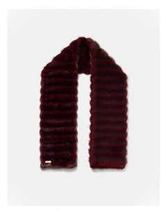 Dylan Faux Fur Scarf in Bordeaux