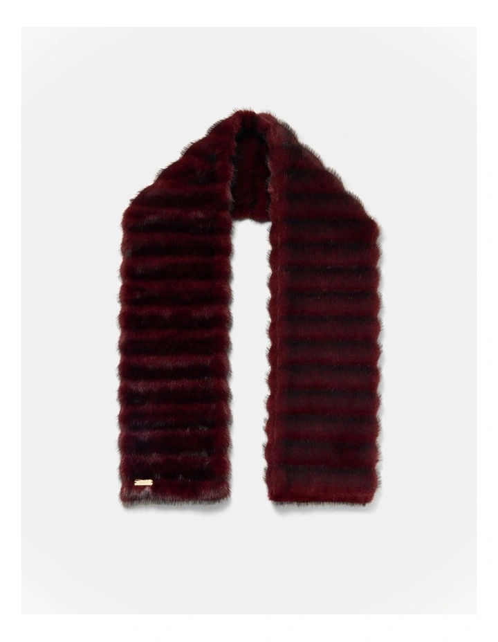 Dylan Faux Fur Scarf in Bordeaux image 1