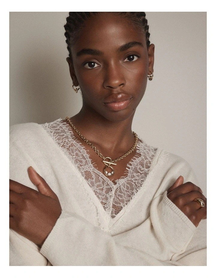 Anouk Pearl Necklace in Gold image 2