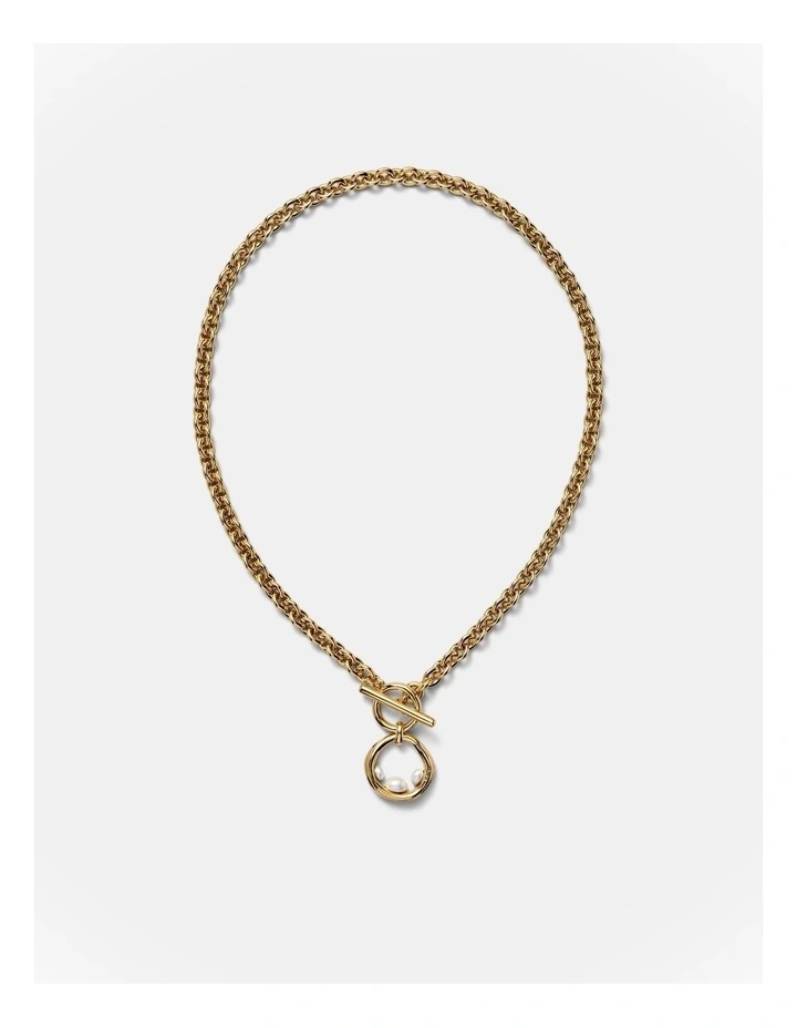 Anouk Pearl Necklace in Gold image 4