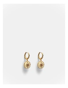 La Chance Charm Hoop Earrings in Gold