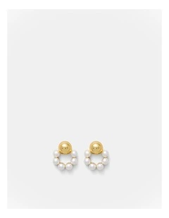 Luminous Aura Stud Earrings in Pearl