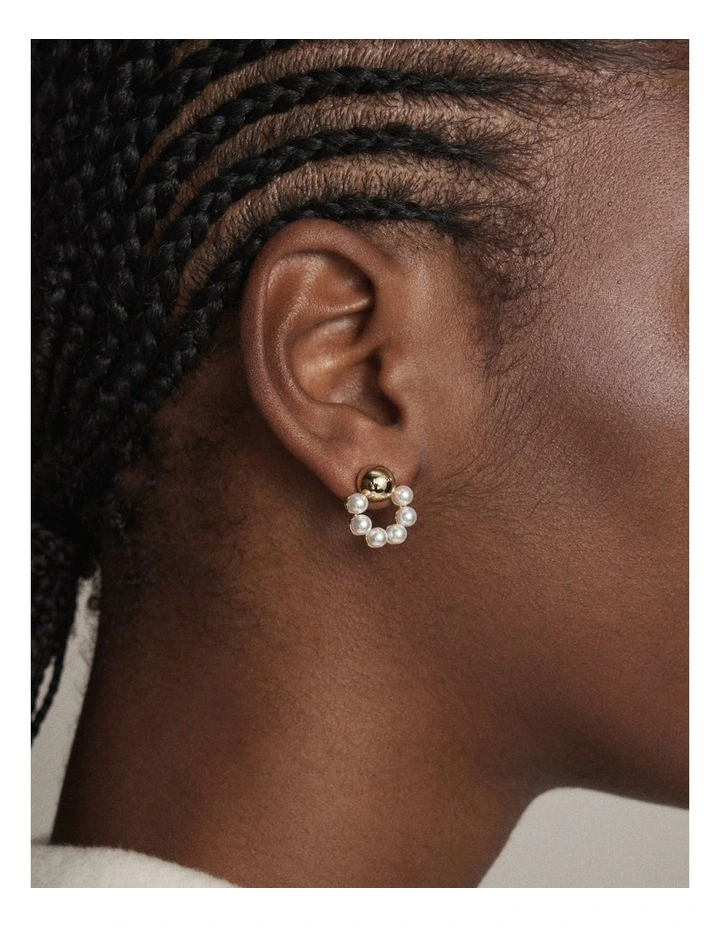 Luminous Aura Stud Earrings in Pearl image 2