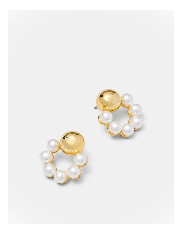 Luminous Aura Stud Earrings in Pearl image 3