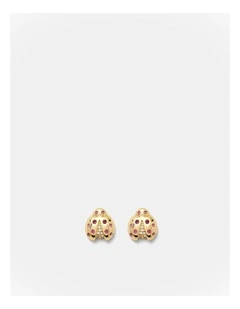 Lady Love Bug Stud Earrings in Gold