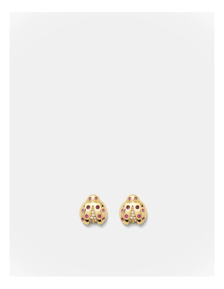Lady Love Bug Stud Earrings in Gold image 1