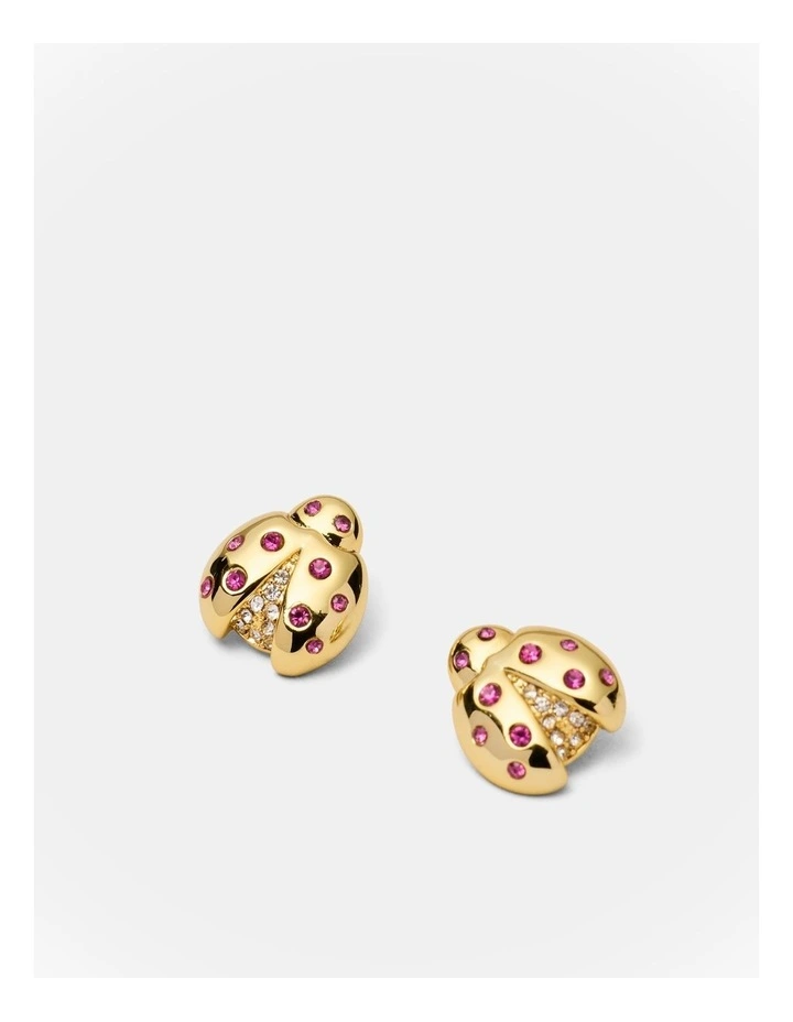 Lady Love Bug Stud Earrings in Gold image 3
