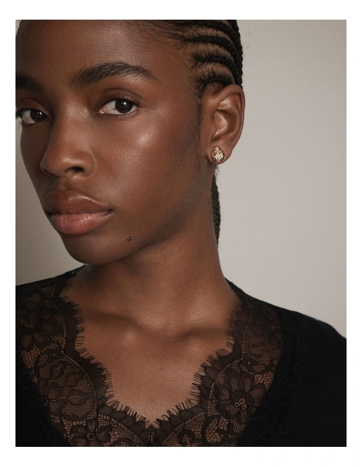 Lady Love Bug Stud Earrings in Gold image 4