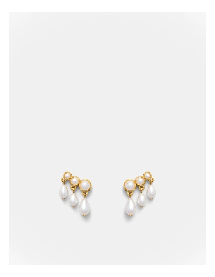 Crystalline Stud Earrings in Pearl image 1
