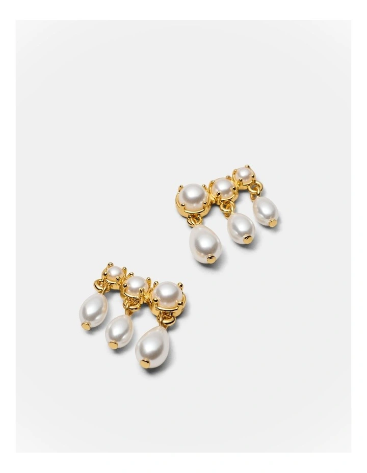 Crystalline Stud Earrings in Pearl image 3