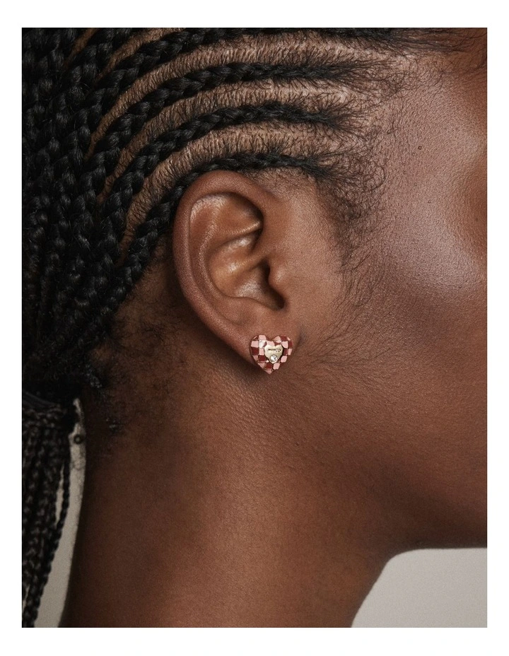 Dylan Heart Stud Earrings in Multi image 2