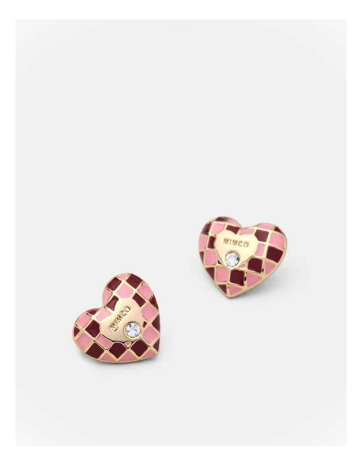 Dylan Heart Stud Earrings in Multi image 3