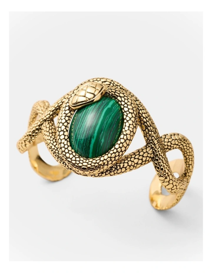 Serpentina Cuff Bracelet in Malachite image 3