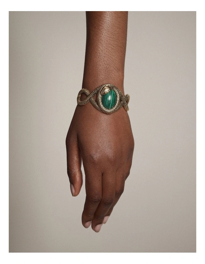 Serpentina Cuff Bracelet in Malachite image 4